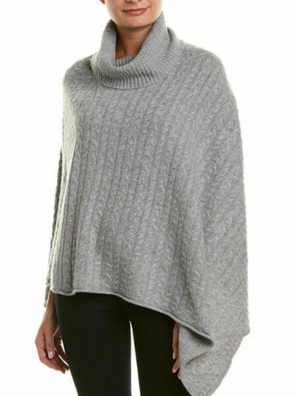 RAFFI 100% Cashmere Cable Knit Poncho